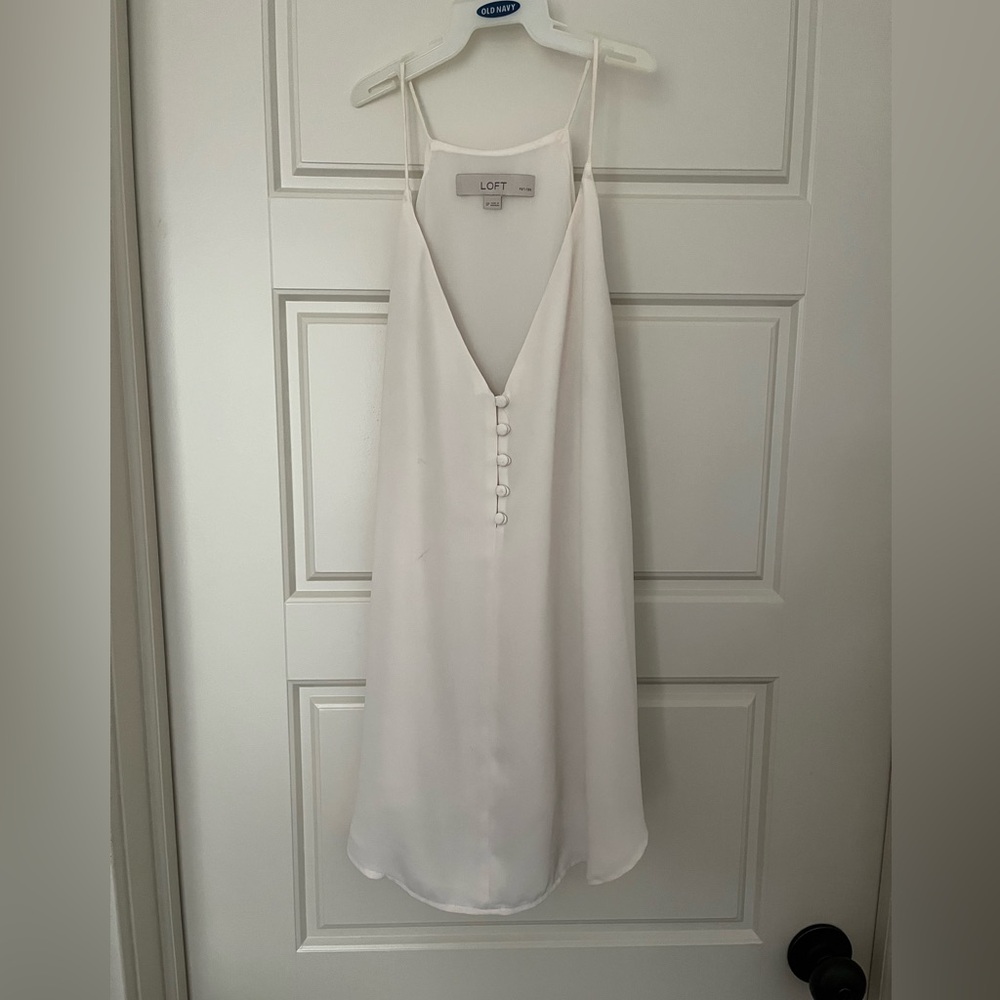 LOFT Ivory Sleeveless V-Neck Tank